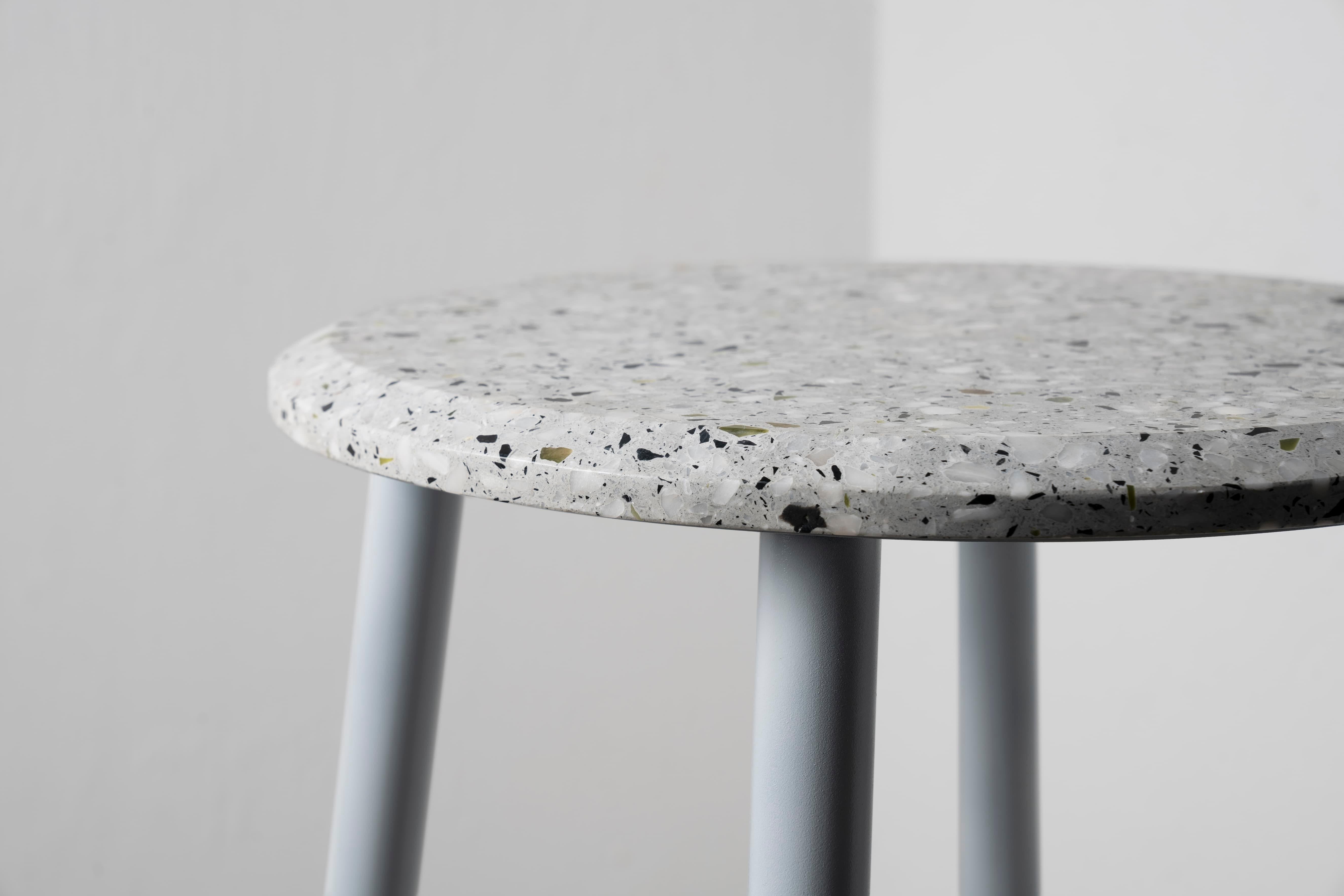 white terrazzo stool