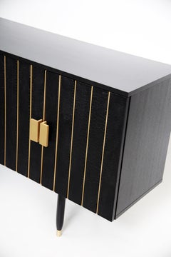 Contemporary Bardarbunga Sideboard in Black Ash, Charred Wood