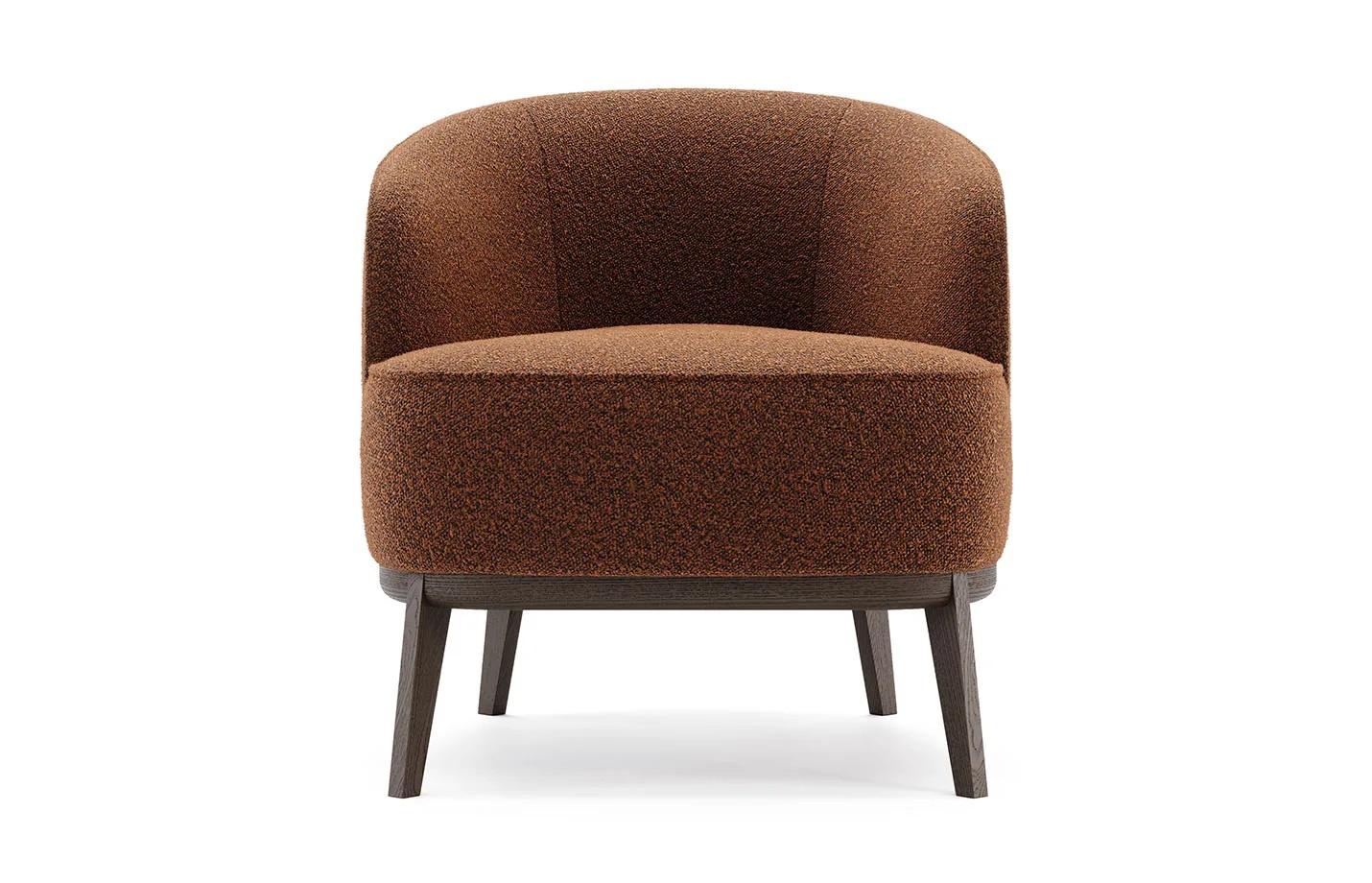 Sillón artesanal con armazón de word fumé, terciopelo naranja quemado y ribetes negros.
Múltiples capas de espuma con varias densidades proporcionan un alto nivel de confort.
Terciopelo resistente a las manchas e hidrófugo
Disponible en