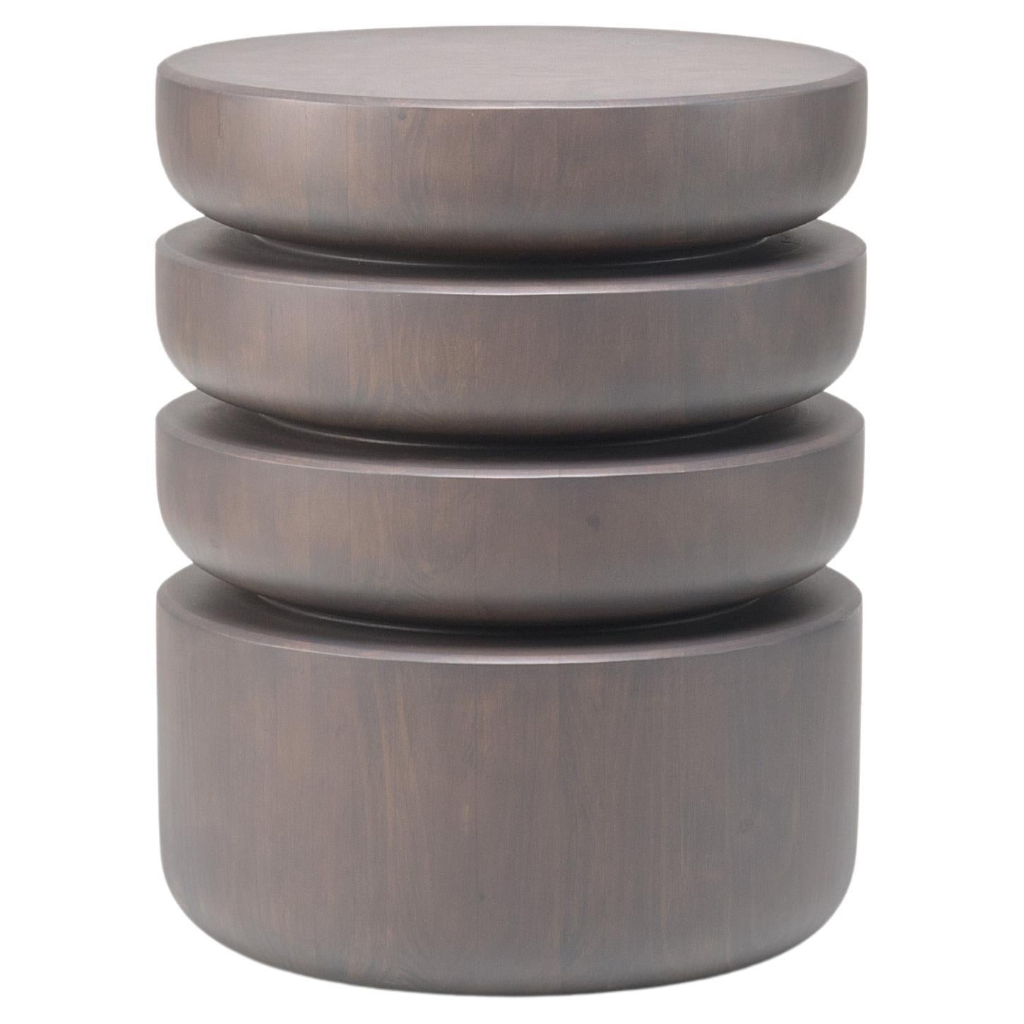 Contemporary Barro Side Table, Gray Cypress by Labrica  For Sale