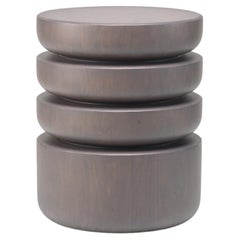 Contemporary Barro Side Table, Gray Cypress by Labrica 