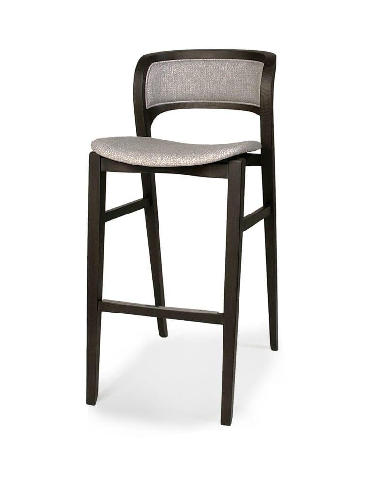 Zeitgenössischer Barhocker mit geschwungener Rattanrückenlehne (Moderne) im Angebot