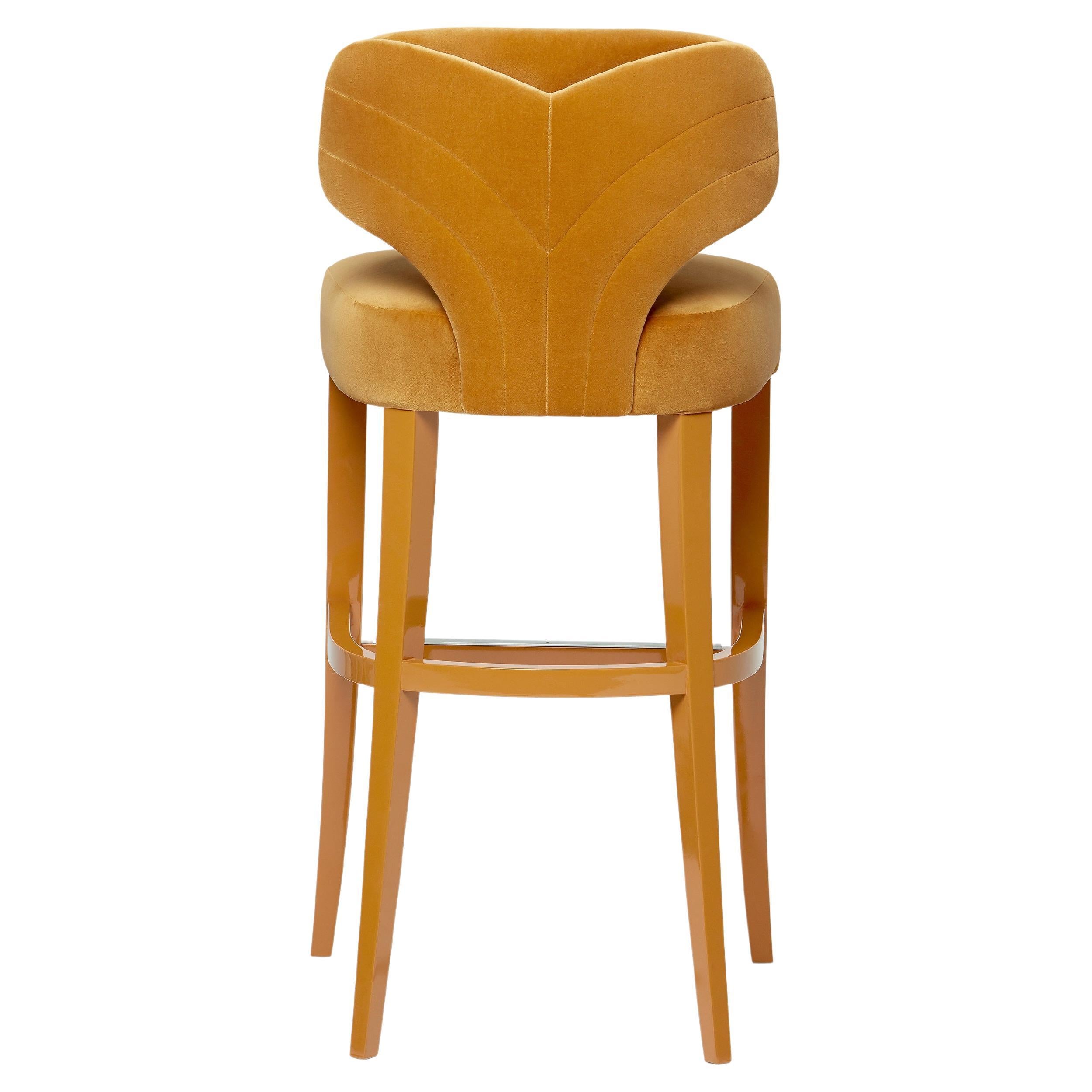 Contemporary Barstool with Seaming Details on the Back For Sale