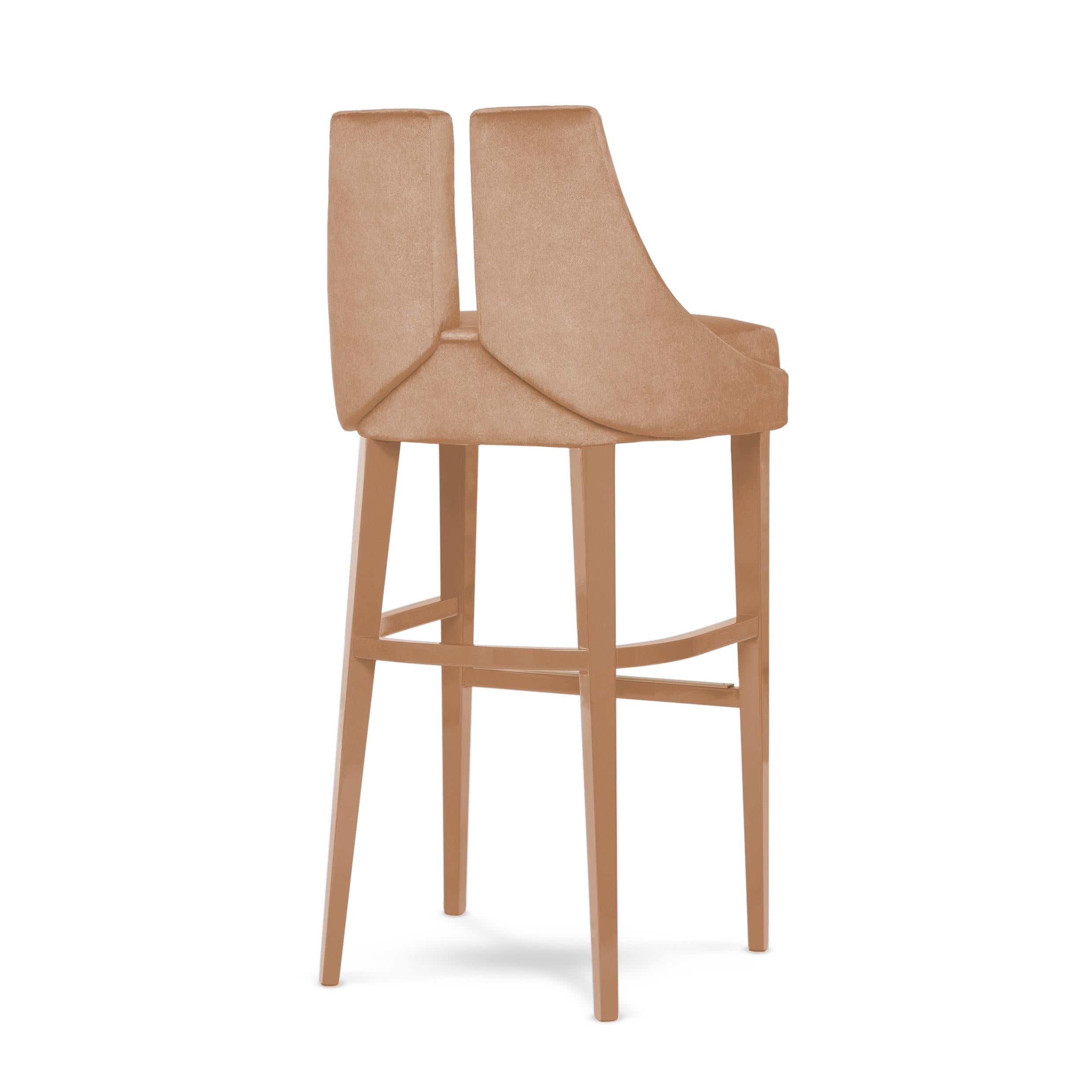Contemporary Barstool w/ Seaming Details For Sale 5