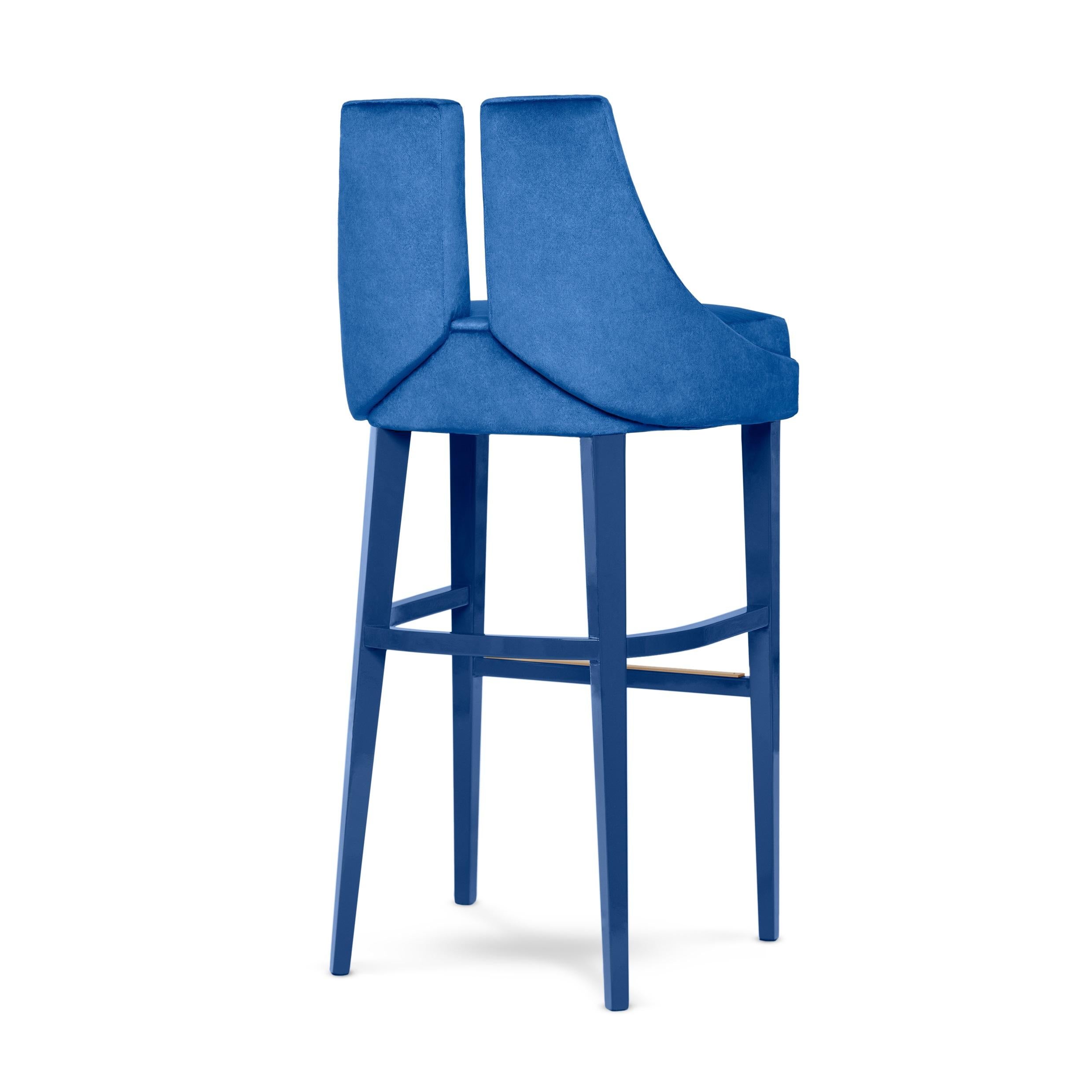 Modern Contemporary Barstool w/ Seaming Details For Sale