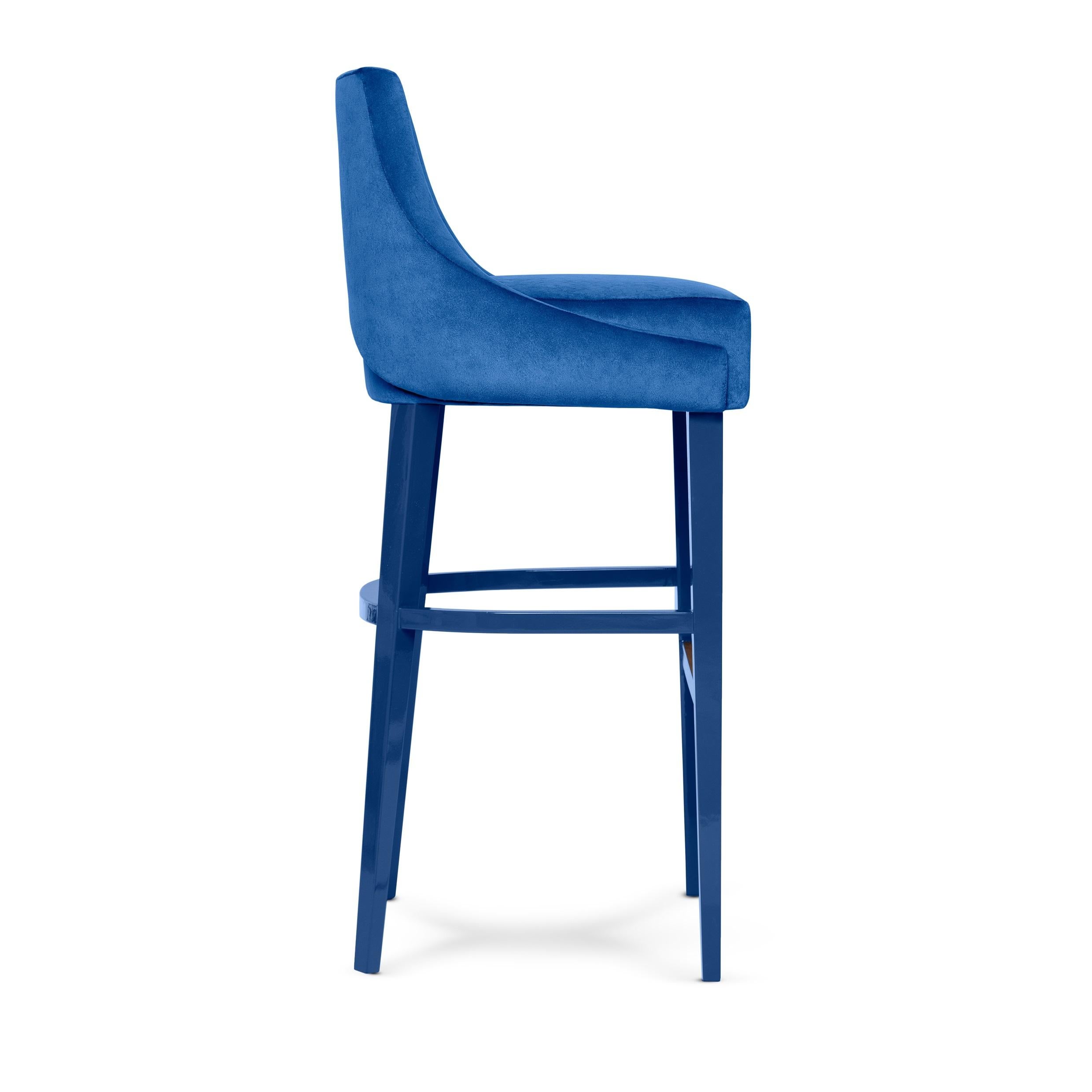 Portuguese Contemporary Barstool w/ Seaming Details For Sale