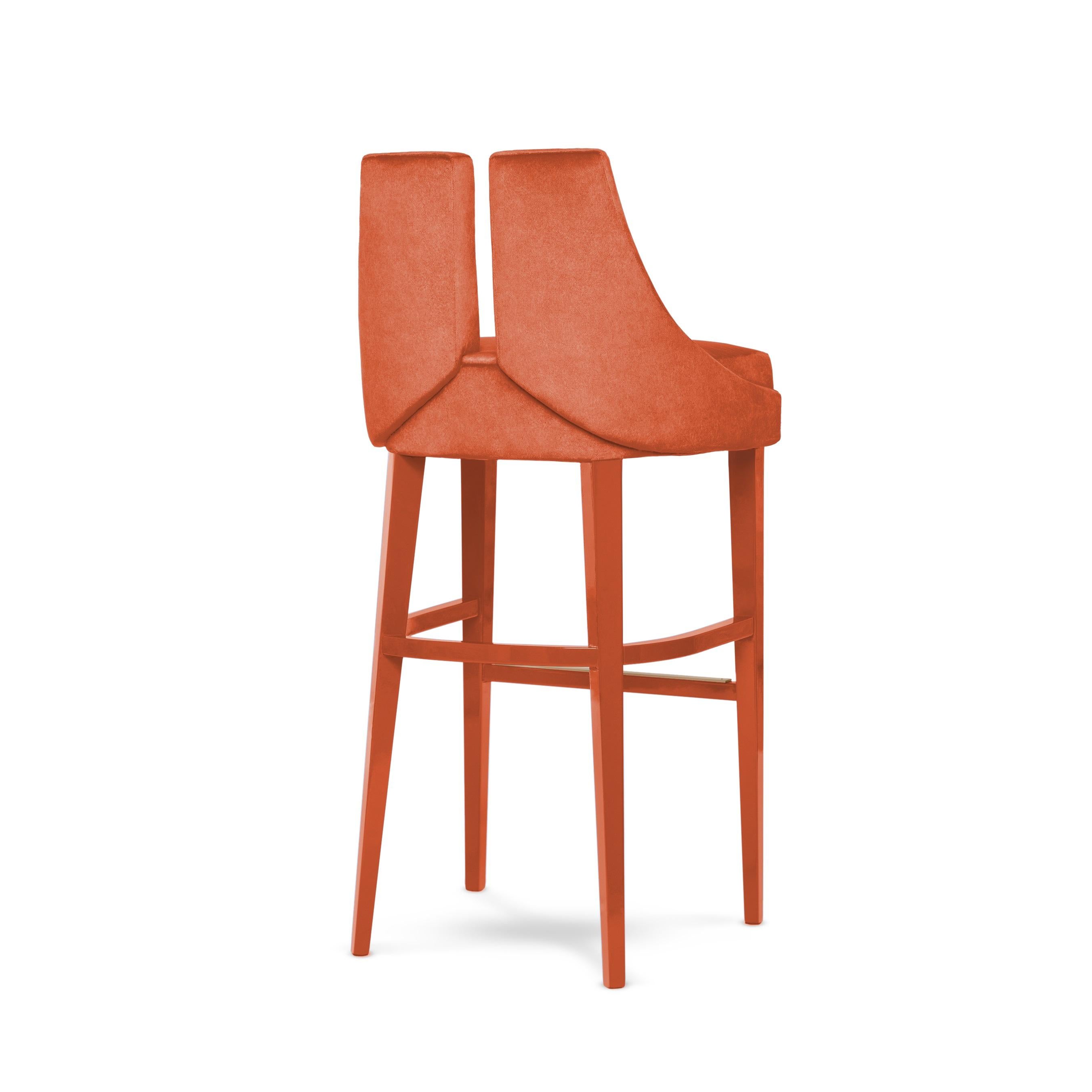 Contemporary Barstool w/ Seaming Details For Sale 1