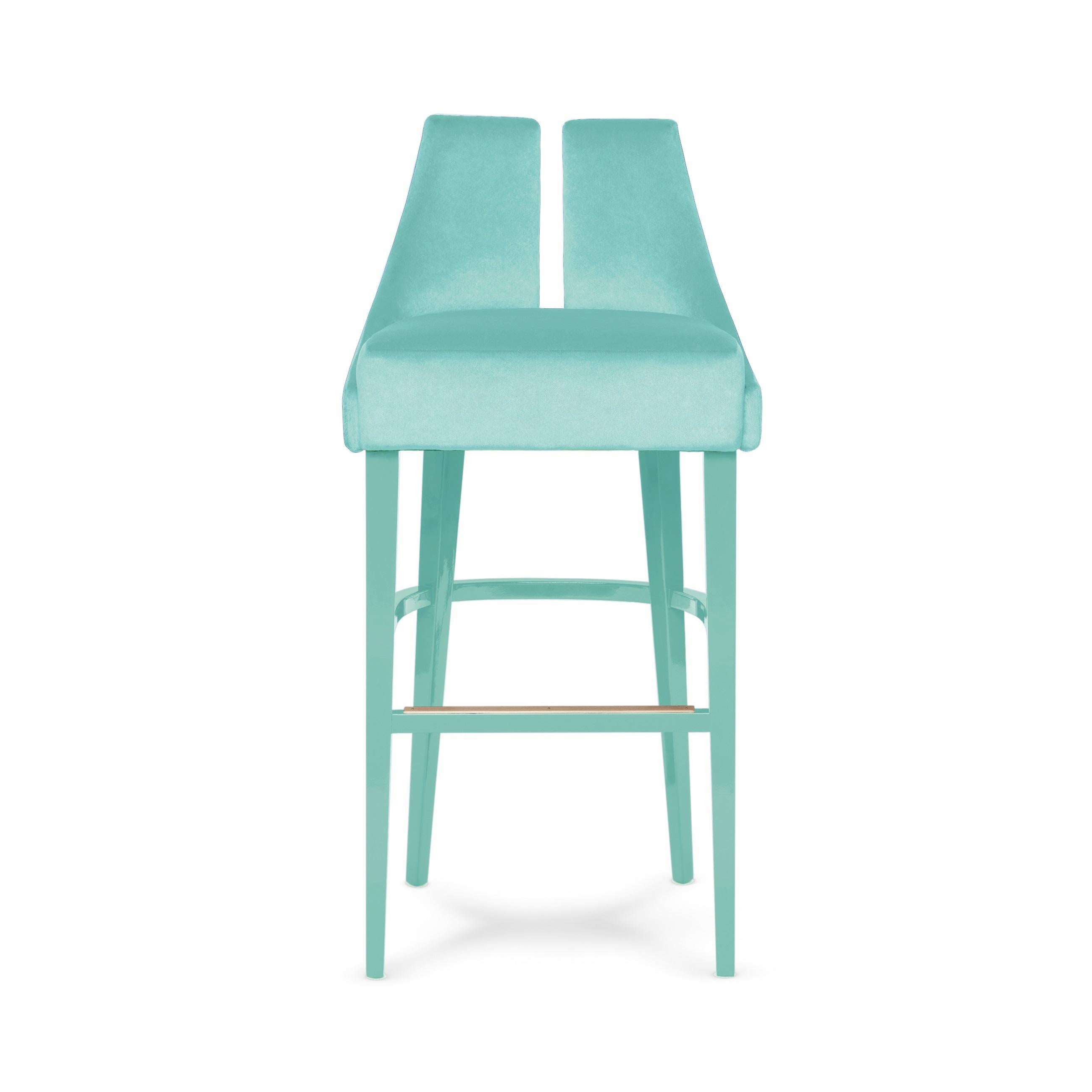 Contemporary Barstool w/ Seaming Details For Sale 3