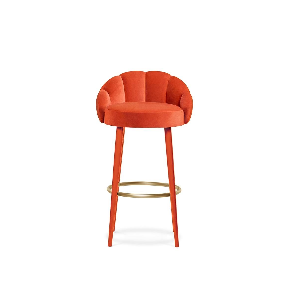 Contemporary Barstool with Seaming Details on the Front & Back In New Condition For Sale In New York, NY