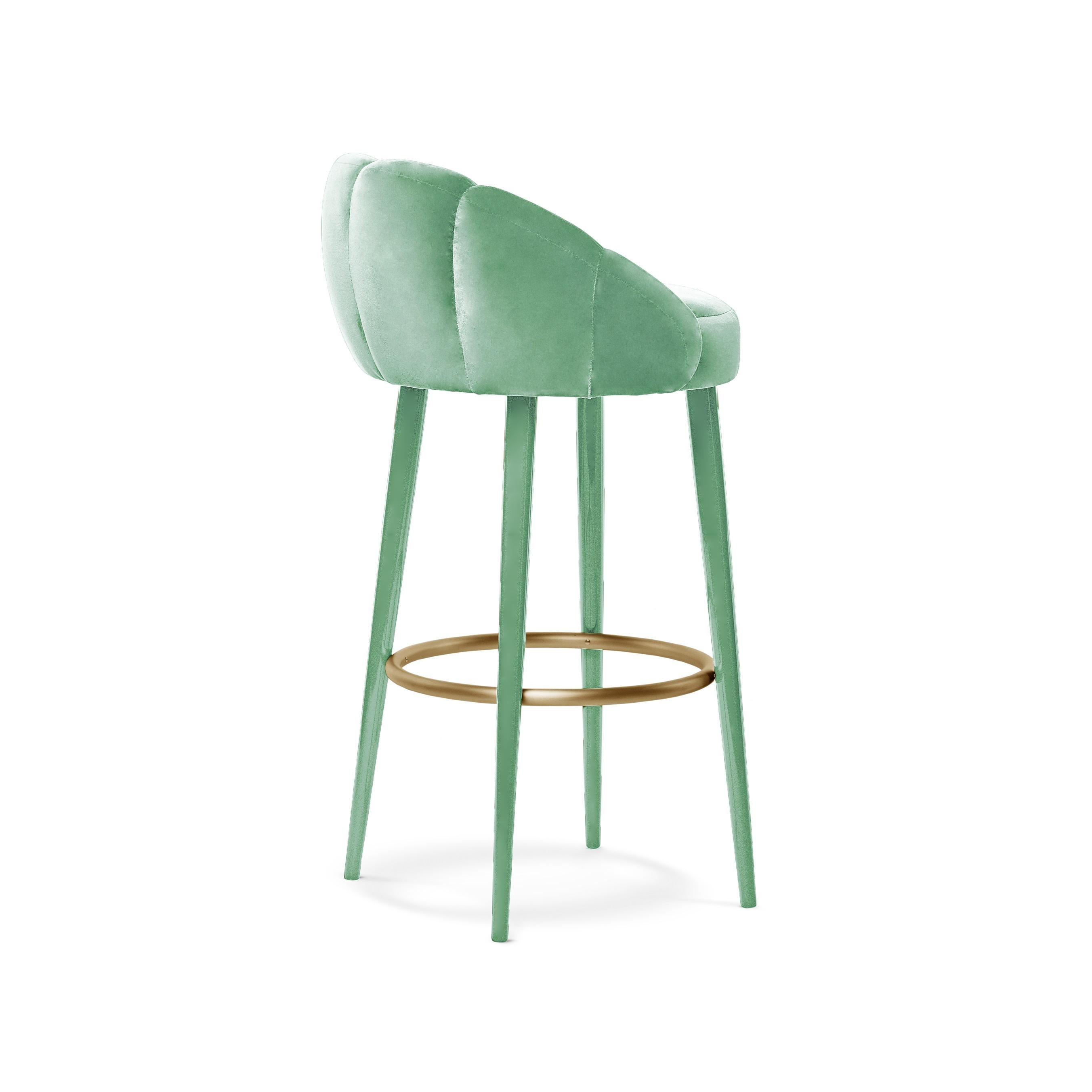 Contemporary Barstool with Seaming Details on the Front & Back For Sale 1