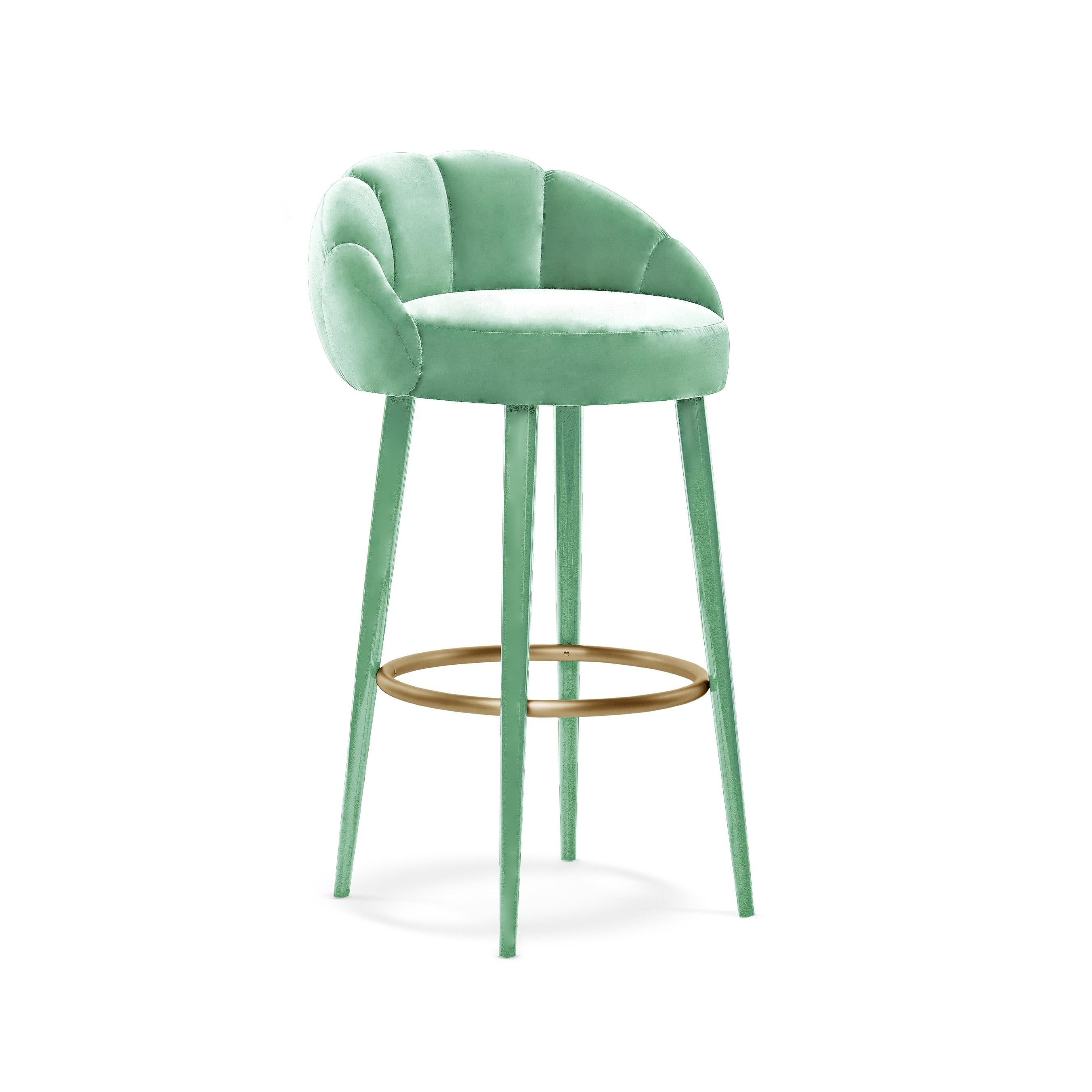 Contemporary Barstool with Seaming Details on the Front & Back For Sale 2