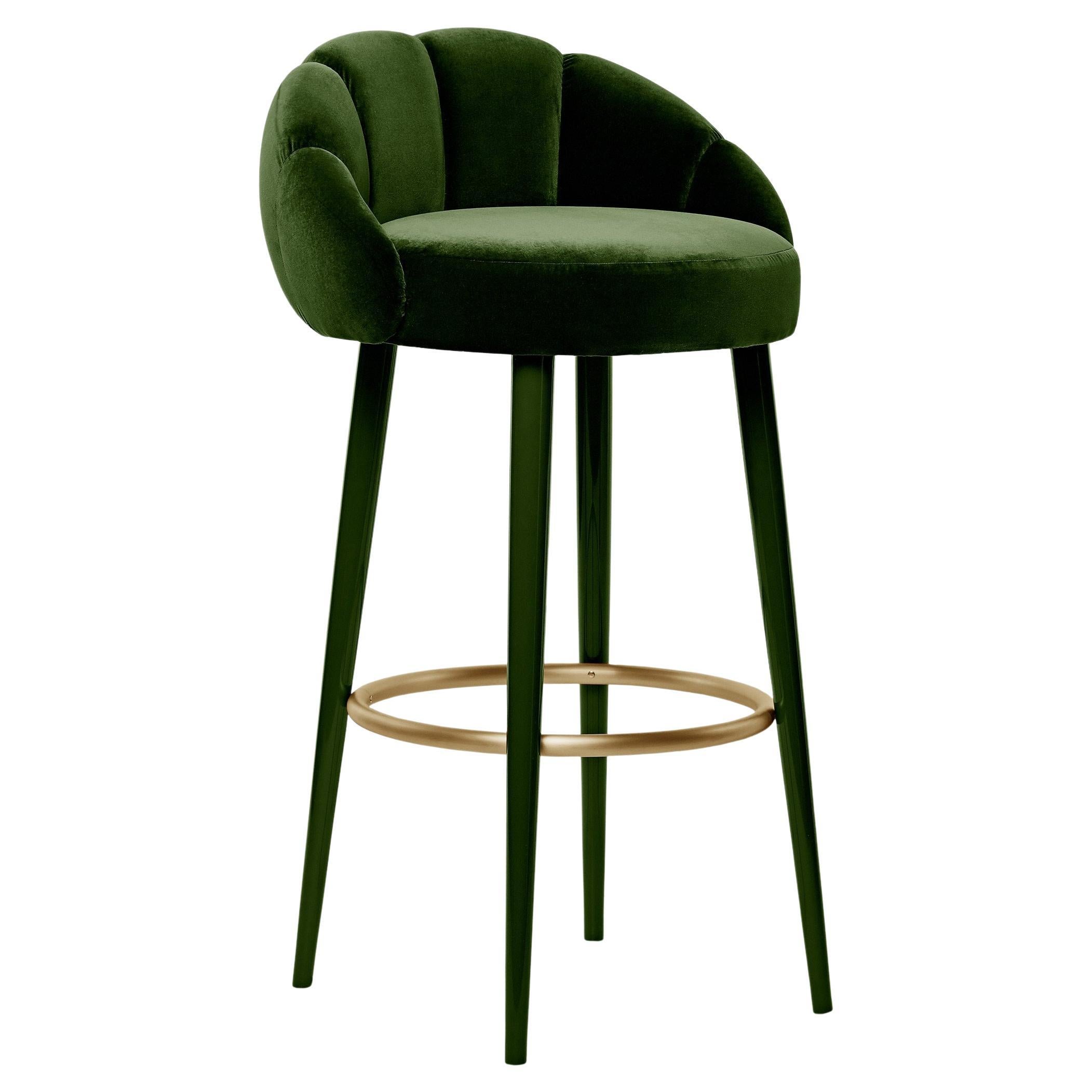 Contemporary Barstool with Seaming Details on the Front & Back