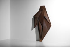 Contemporary bas-relief sculpture by Donna, patinated and oxidized steel plate