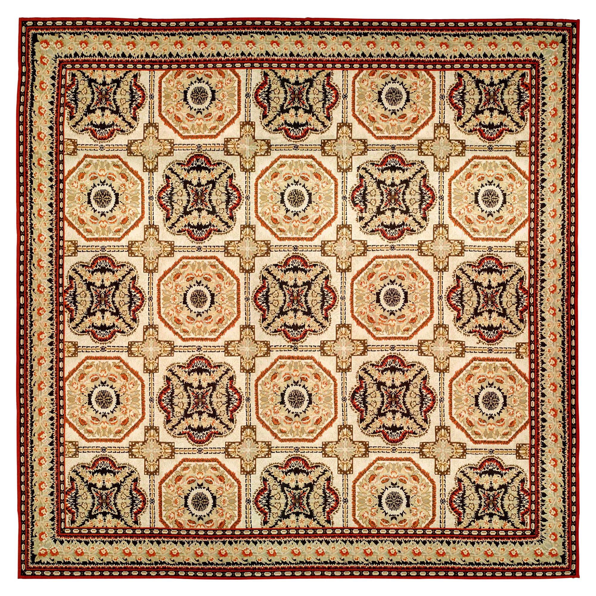 Contemporary European Inspired Bassarabian Floral Rug by Doris Leslie ...