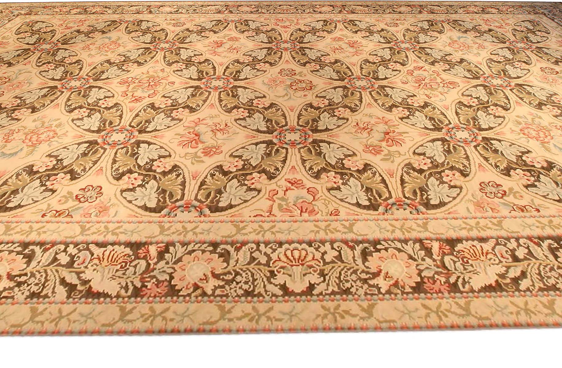 Chinese Contemporary Bassarabian Style Floral Wool Rug by Doris Leslie Blau For Sale