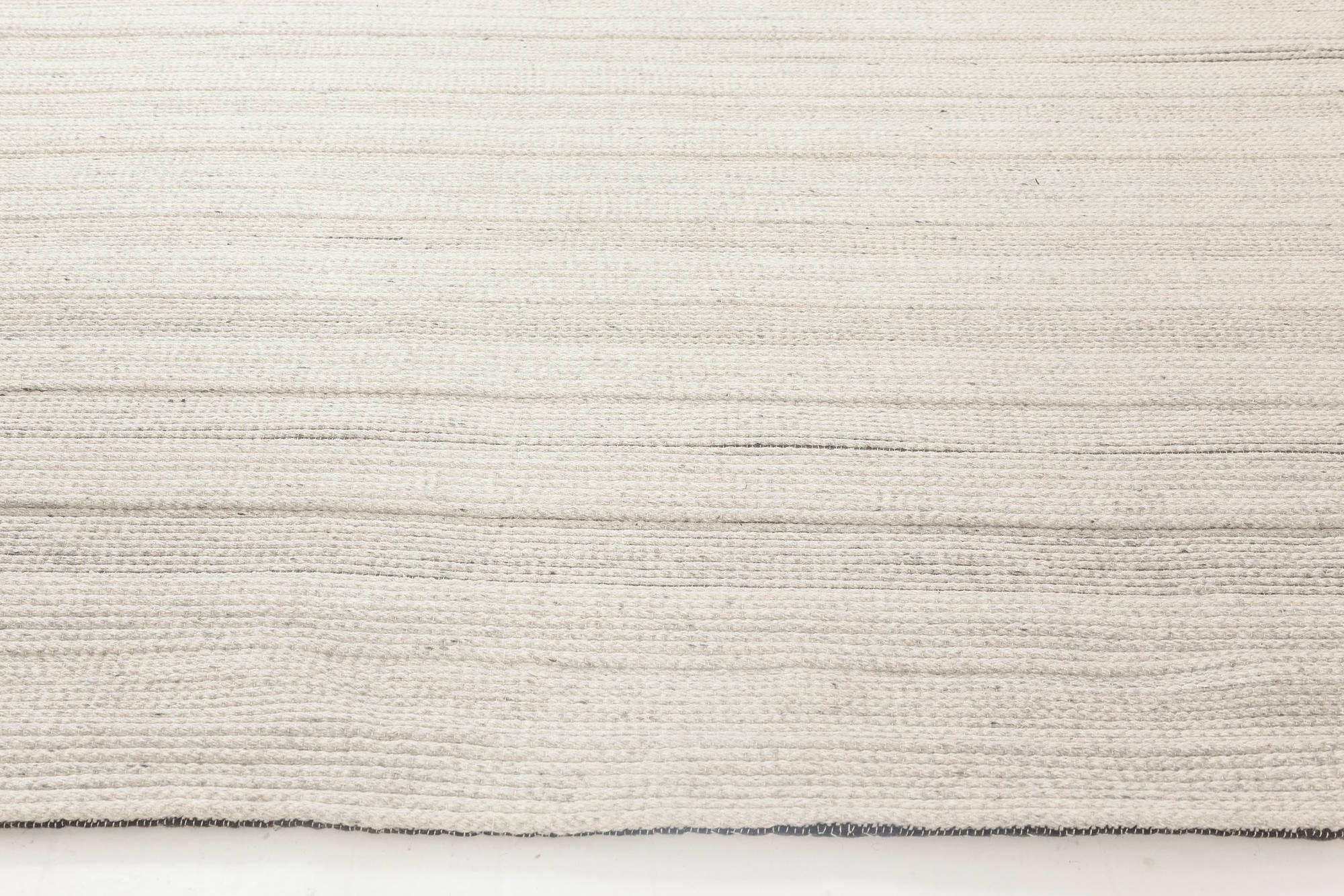 Zeitgenössischer minimalistischer handgefertigter Wollteppich aus der Bauer-Kollektion von Doris Leslie Blau (Handgeknüpft) im Angebot