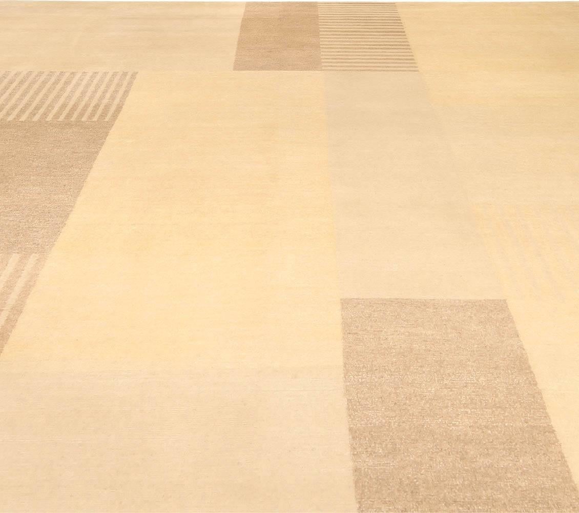 Indian Contemporary Bauhaus Handmade Wool and Silk Rug by Doris Leslie Blau For Sale