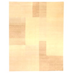 Tapis contemporain Bauhaus en laine et soie fait à la main par Doris Leslie Blau
