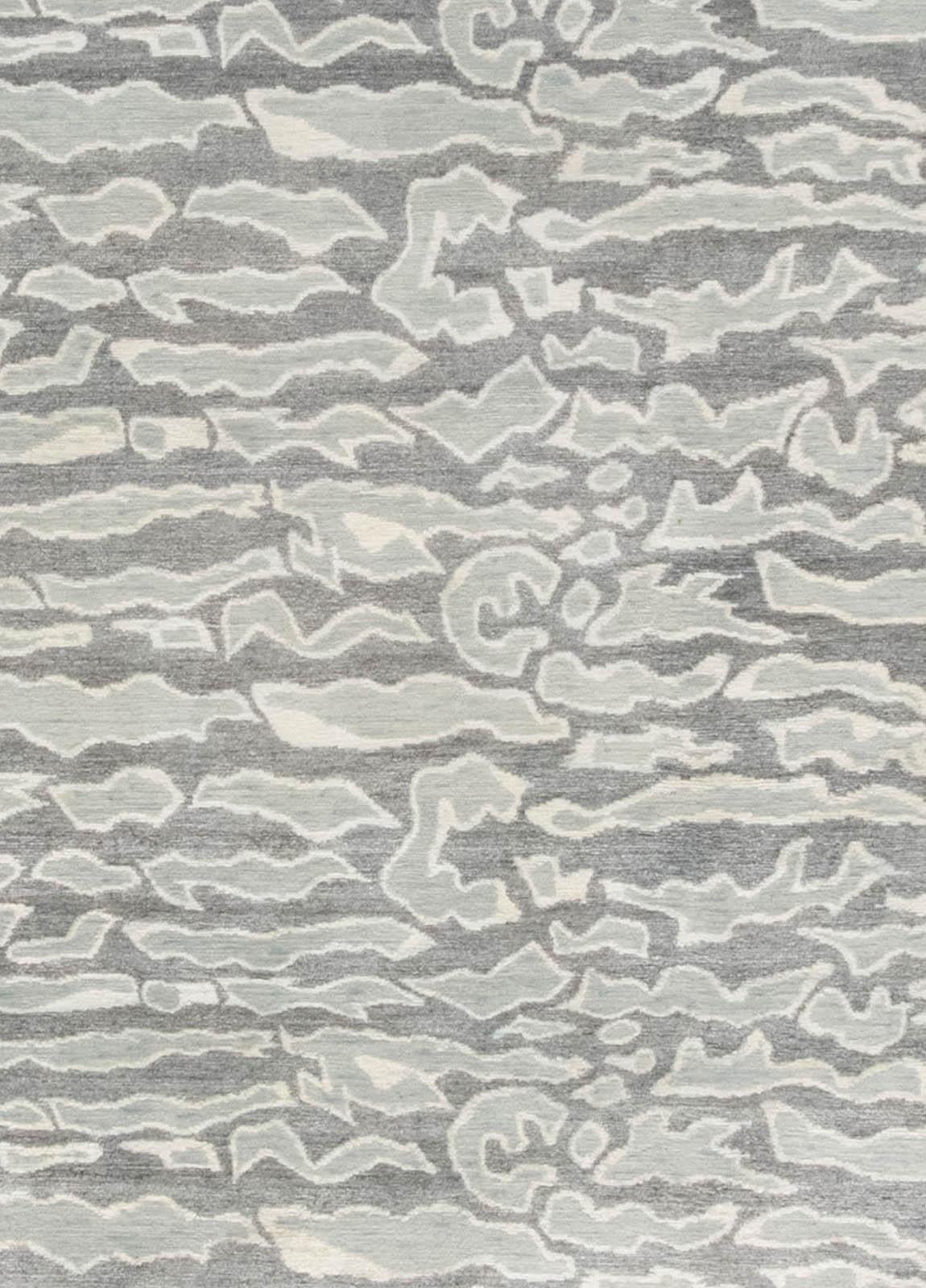 Contemporary Beach Pebbles handmade aloe silk and wool rug by Doris Leslie Blau
Size: 13'5