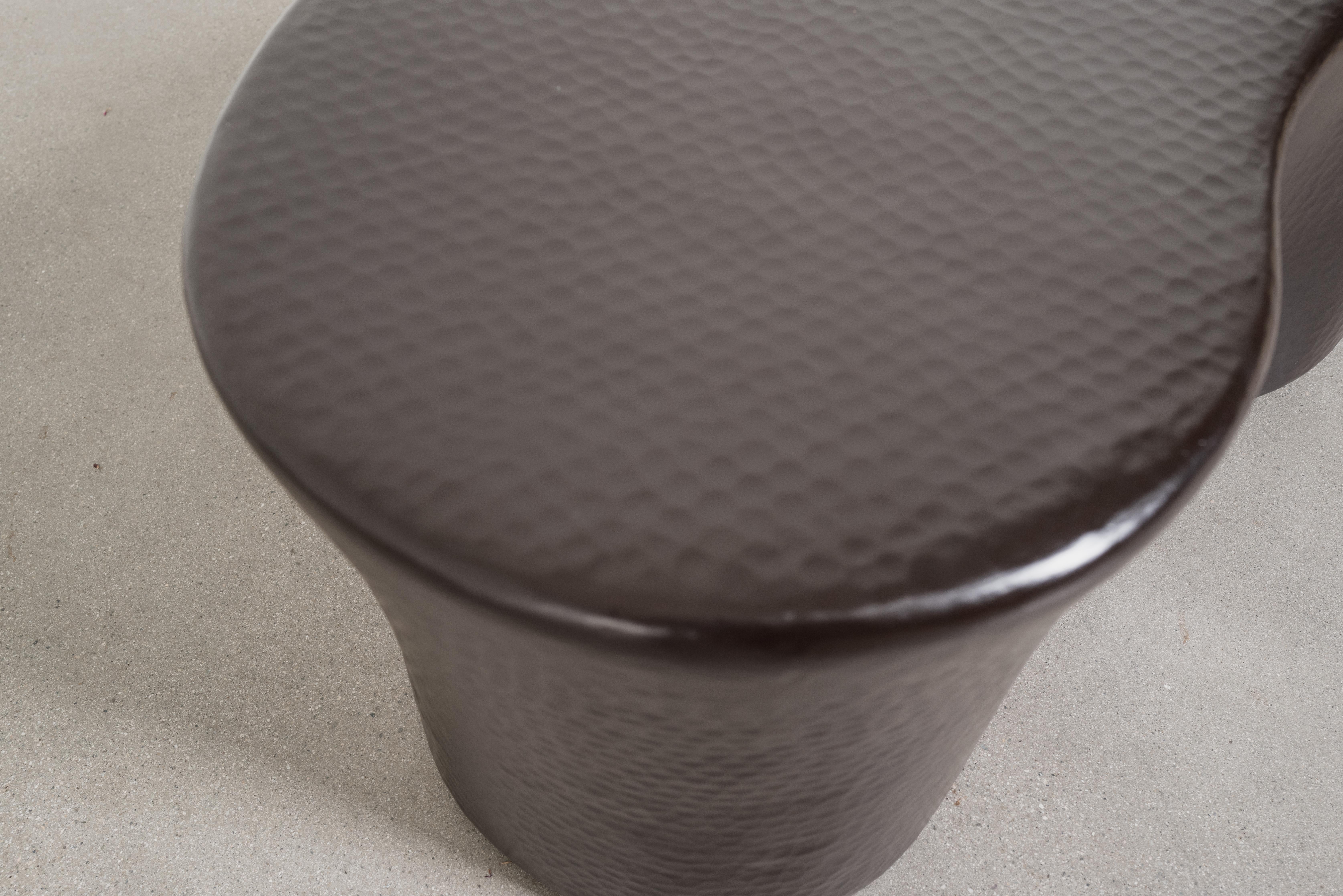 Minimalismo Panchina contemporanea a forma di fagiolo in rame anticato di Robert Kuo, edizione limitata in vendita