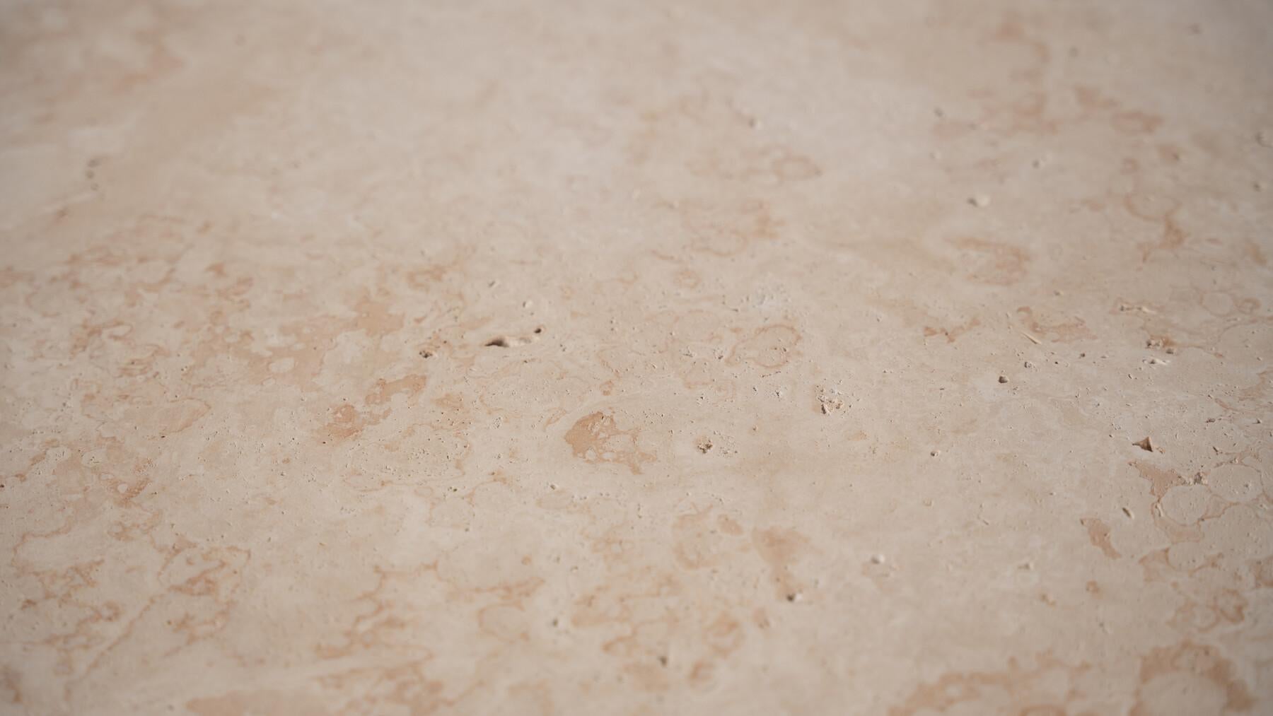 Contemporary Bean Shaped Coffee Table, Travertine For Sale 1
