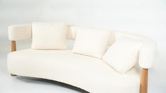 Contemporary Bean Shaped Sofa, White Upholstery, Italy