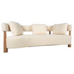 Contemporary Bean Shaped Sofa, White Upholstery, Italy