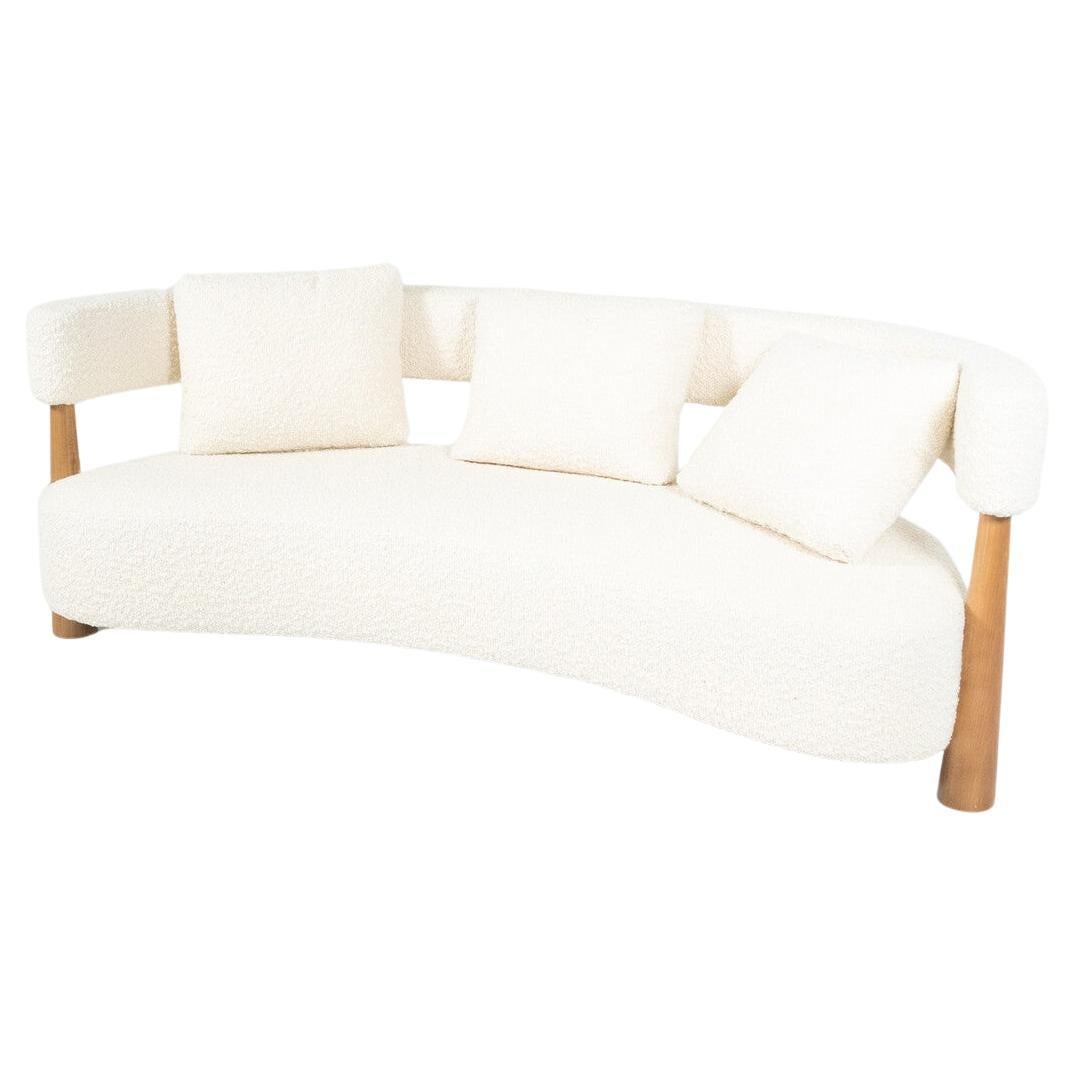 Contemporary Bean Shaped Sofa, White Upholstery, Italy