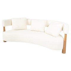 Contemporary Bean Shaped Sofa, White Upholstery, Italy