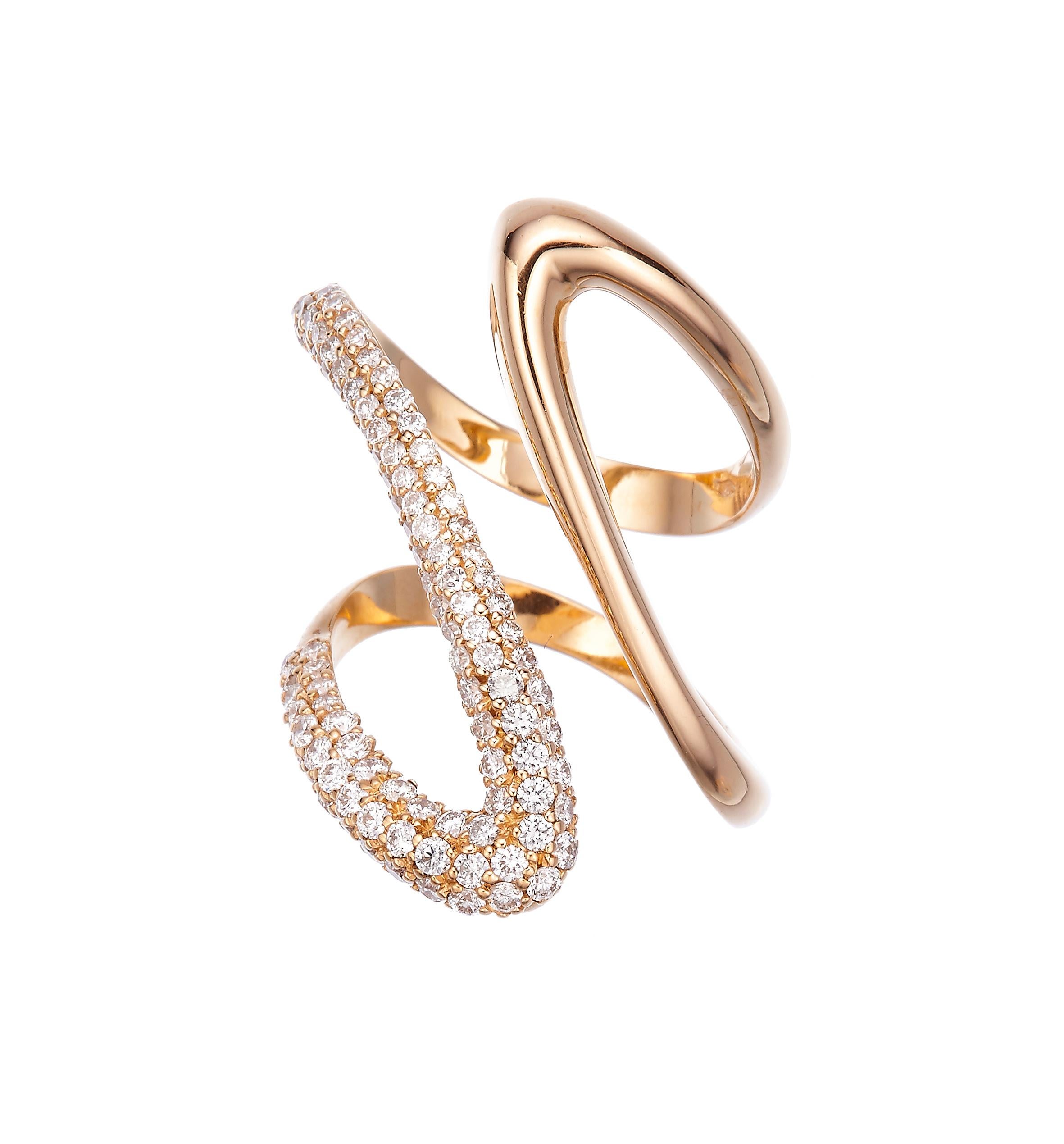 Contemporary Beatrice Barzaghi Awarded 9 Ct Diamond Pave Gold Clamper Bracelet For Sale 7