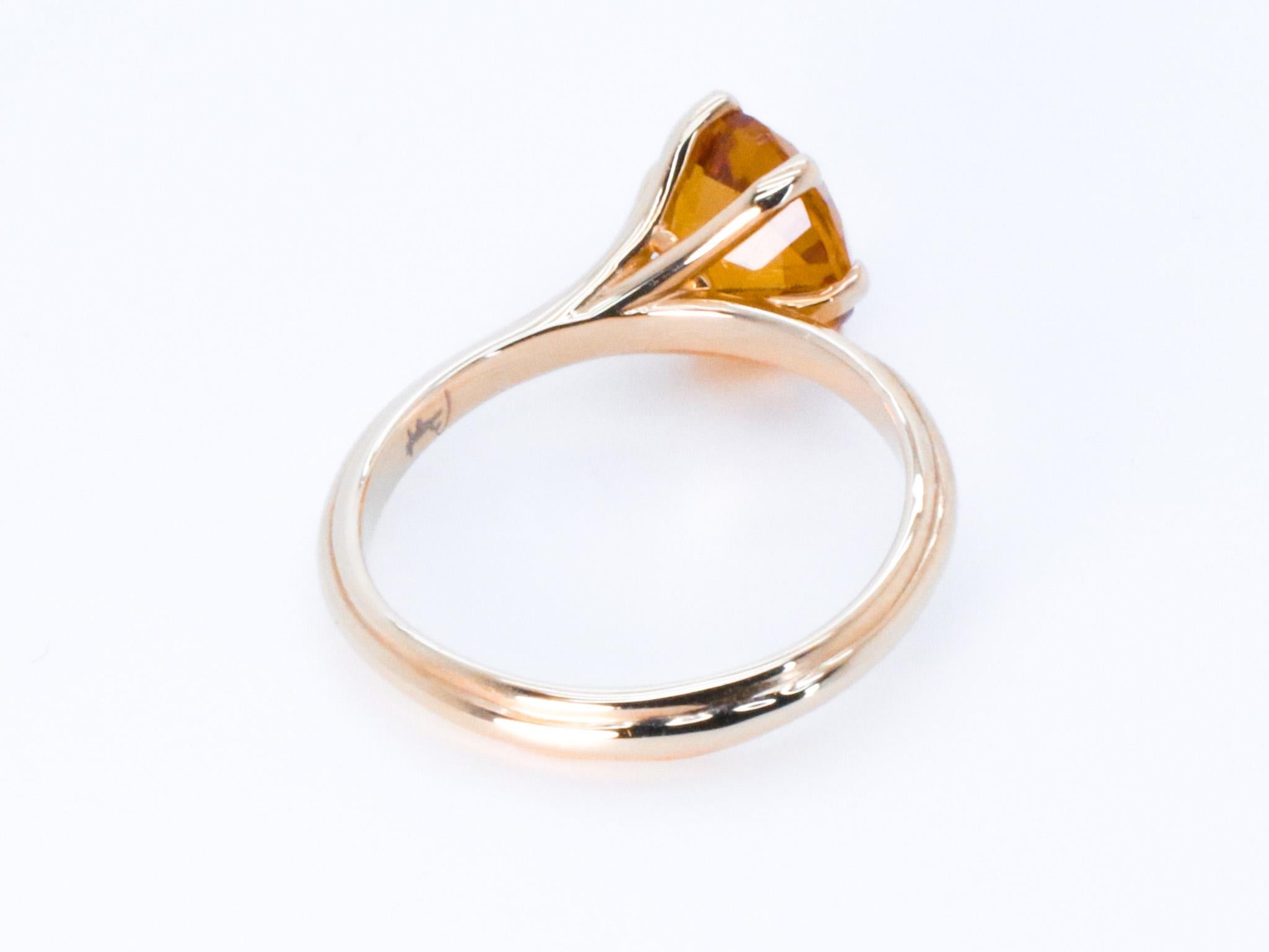 18K Rose Gold Asymmetric Cosmic Design Stackable Citrine Quartz Cocktail Ring For Sale 5