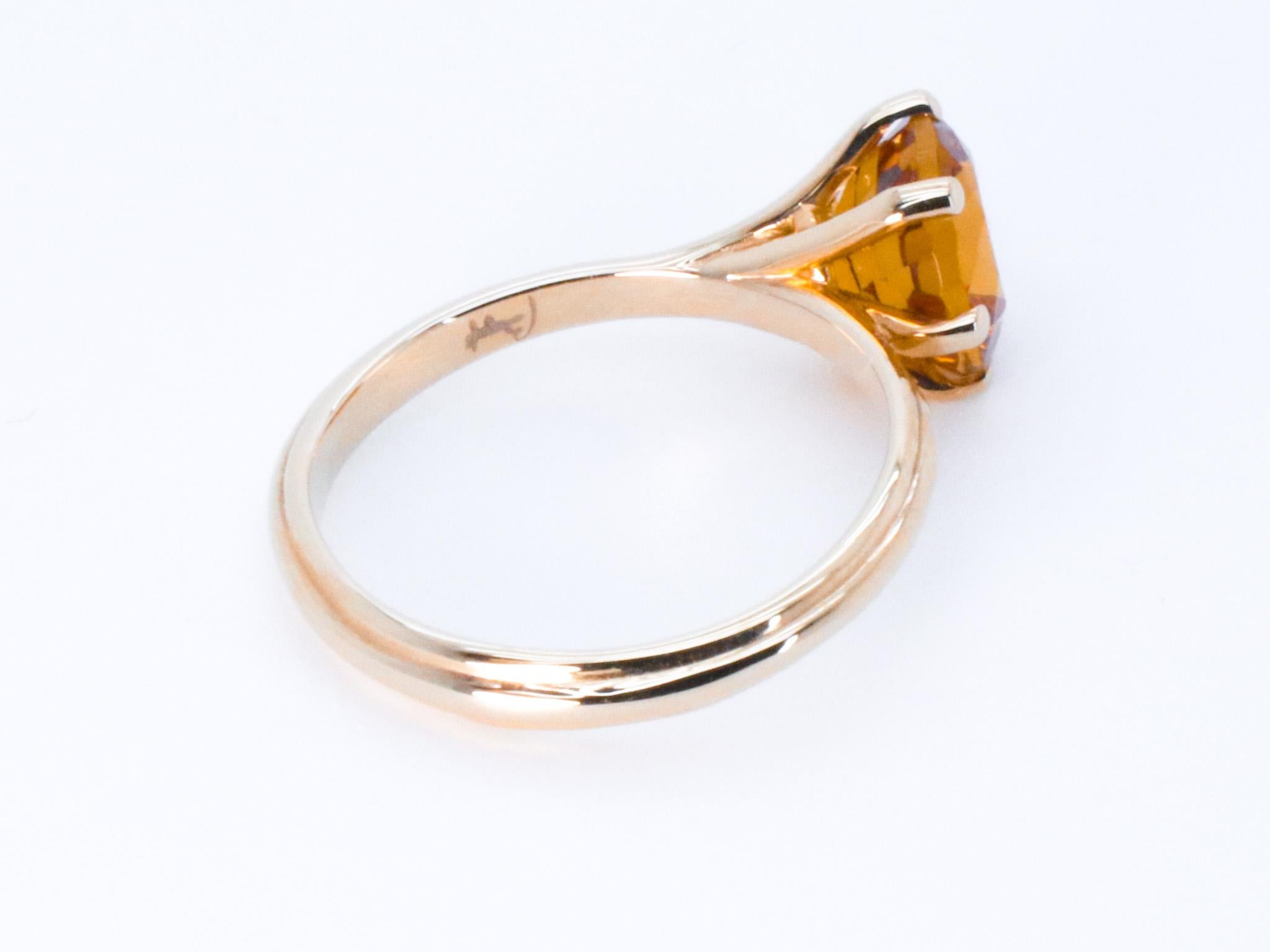 18K Rose Gold Asymmetric Cosmic Design Stackable Citrine Quartz Cocktail Ring For Sale 6