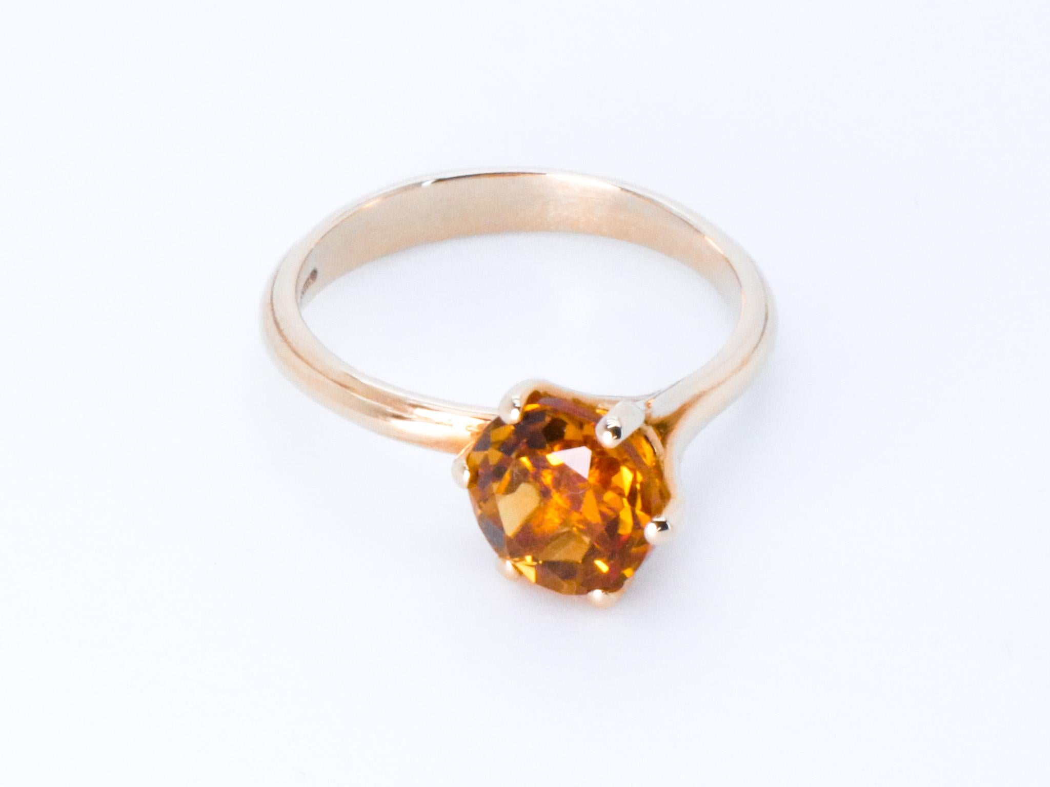 18K Rose Gold Asymmetric Cosmic Design Stackable Citrine Quartz Cocktail Ring For Sale 10