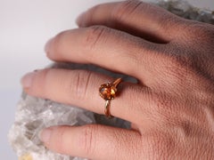 18K Rose Gold Asymmetric Cosmic Design Stackable Citrine Quartz Cocktail Ring