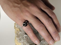 18K White Gold Infinity Symbol Interchangeable Gems Onyx  Cocktail Ring.