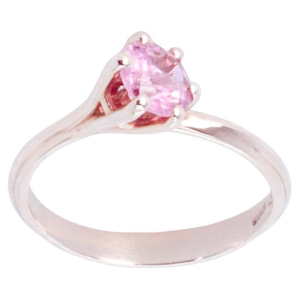 18K Rose Gold Asymmetric Cosmic Design Stackable Pink Tourmaline Cocktail  Ring
