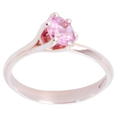 Contemporary Beatrice Barzaghi Pink Tourmaline Gold Stackable Asymmetrical Ring