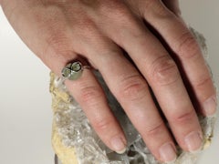 18K White Gold Infinity Symbol Interchangeable Gems Prehnite Gold  Cocktail Ring