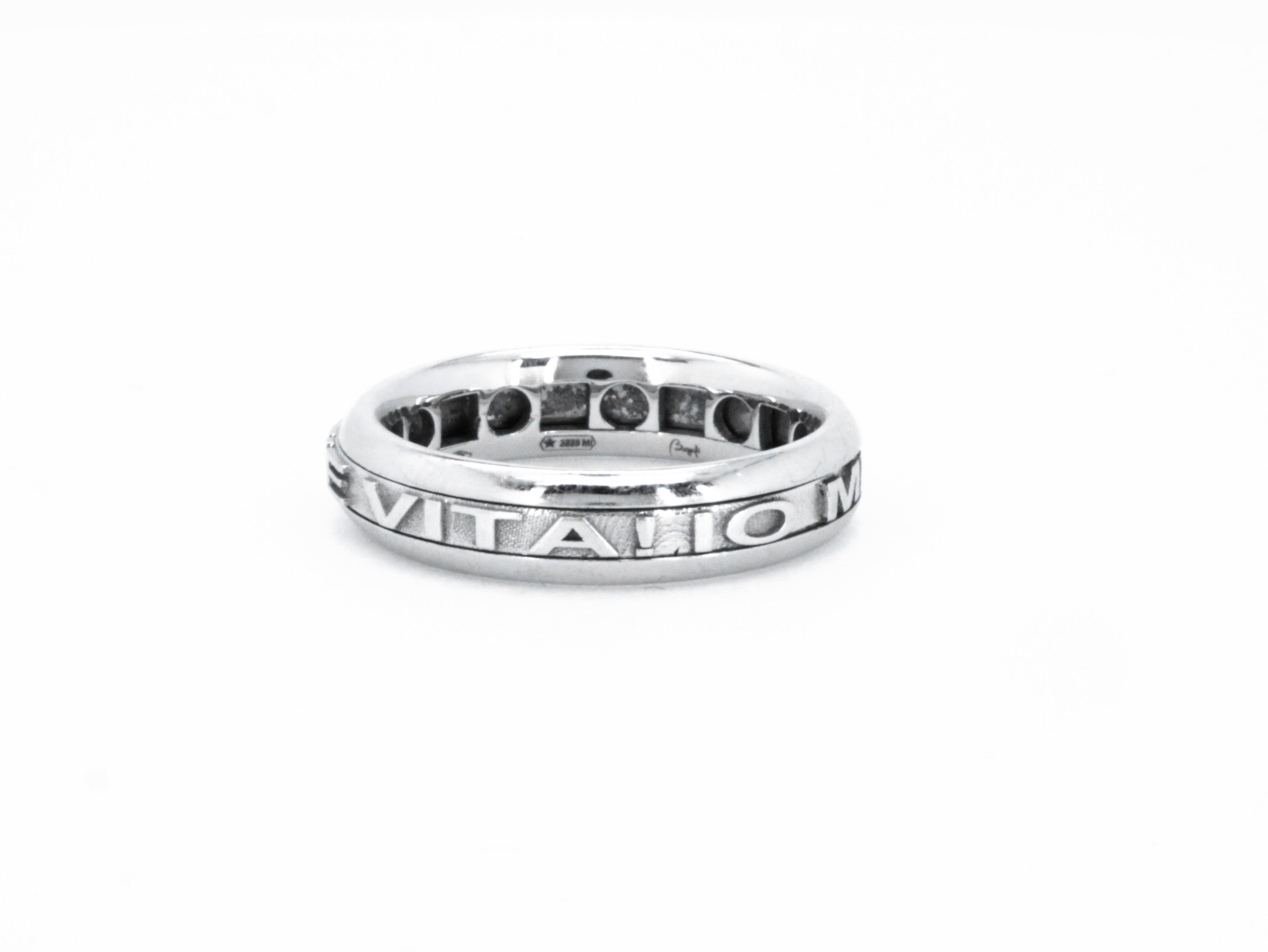 For Sale:  18k White Gold Made in Italy Bespoke Cosmic Empowerment Word Vibes Spinning ring 4