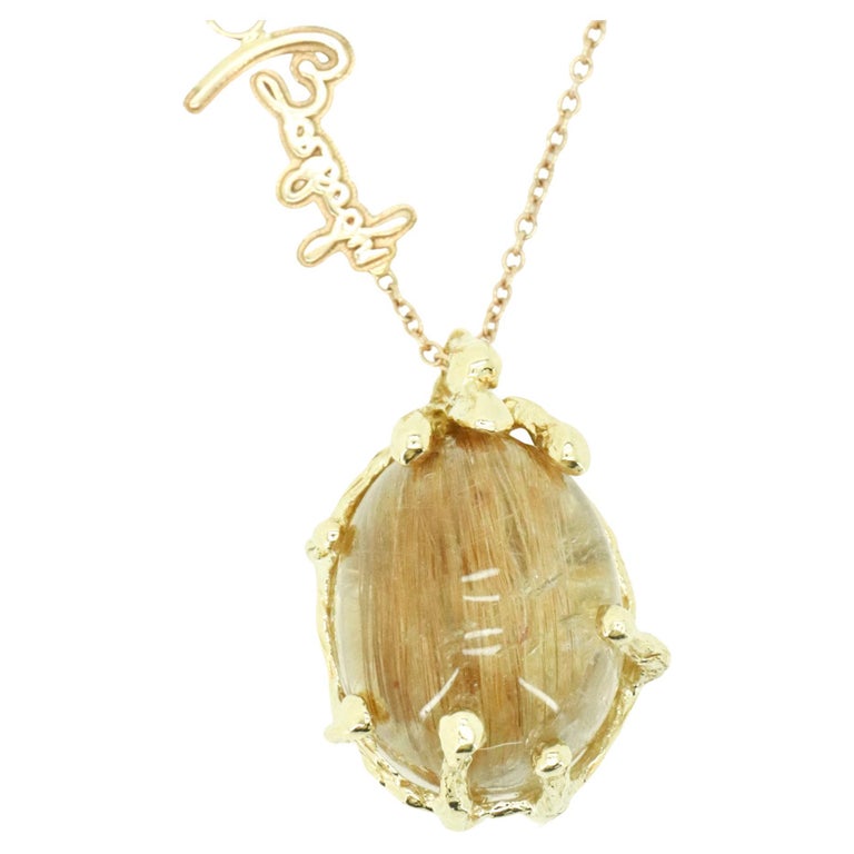 Contemporary Beatrice Barzaghi Rutilated Quartz Yellow Gold Grounding