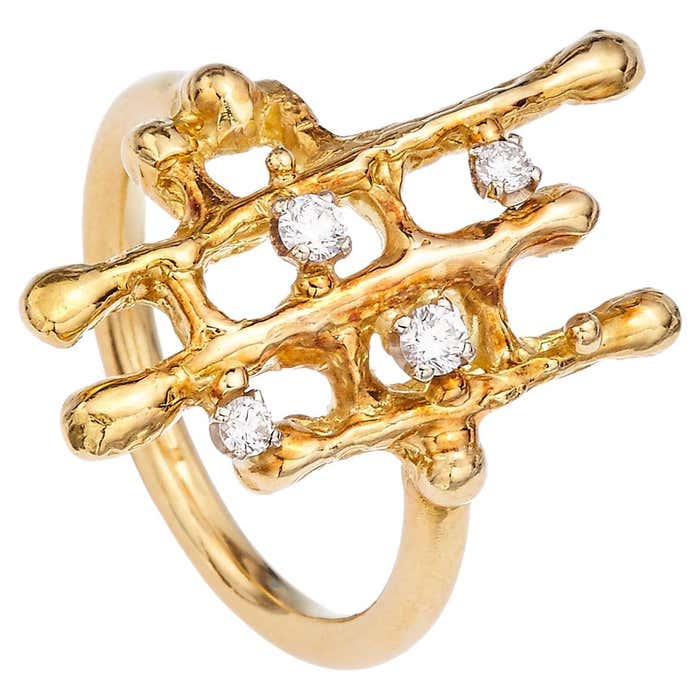 Customizable 18K Yellow Gold Made in Italy Textured Grounding Diamond ...