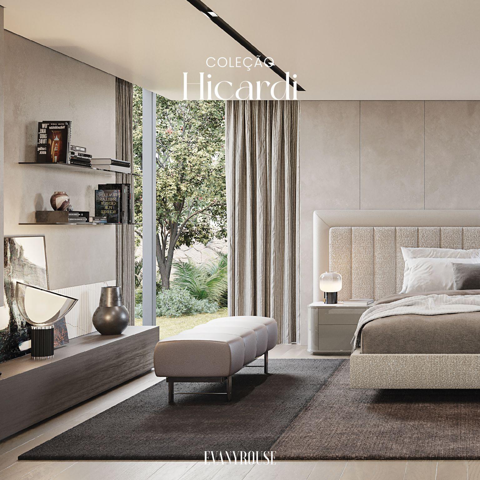 Portuguese Contemporary Bed Ft. Dual Tone Headboard In Textured Boucle & Smooth Leather For Sale