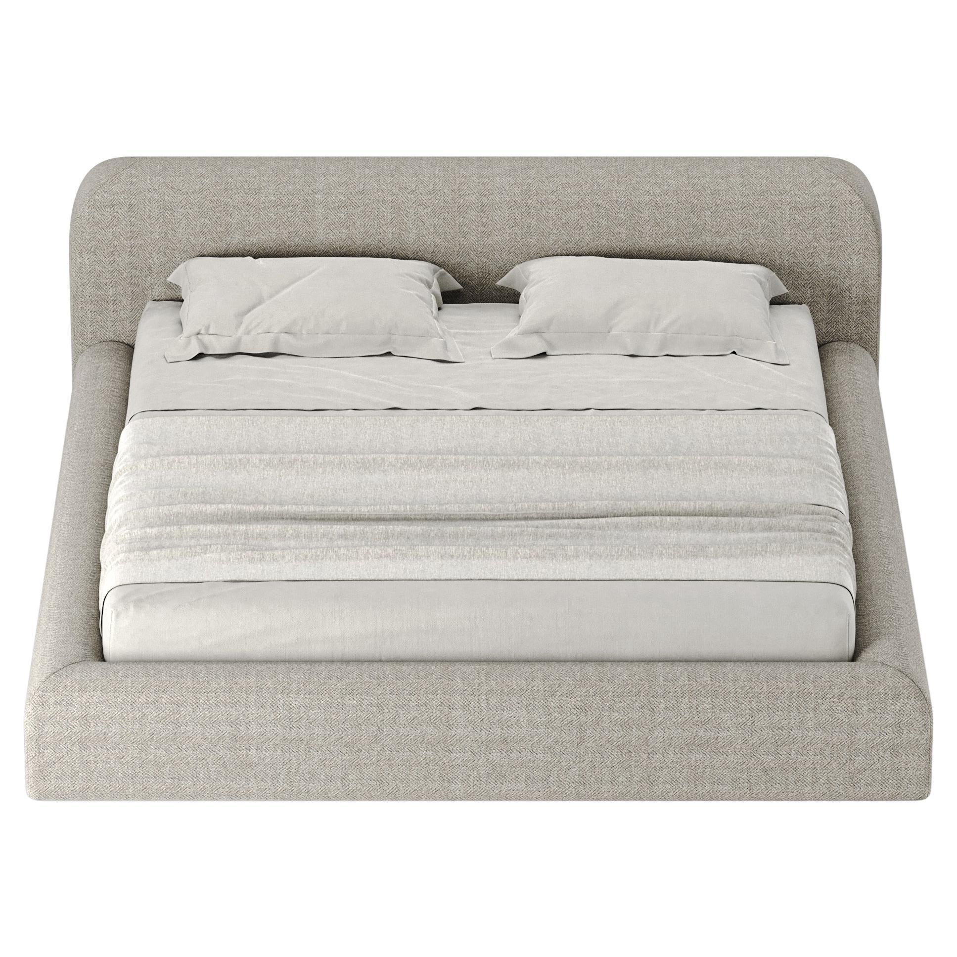 Letto Contemporary 'Viva' in tessuto italiano di Palo Nero