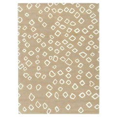Contemporary Beige and White Flat-Weave Wool Rug by Doris Leslie Blau