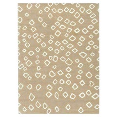Contemporary Beige and White Flat-Weave Wool Rug by Doris Leslie Blau