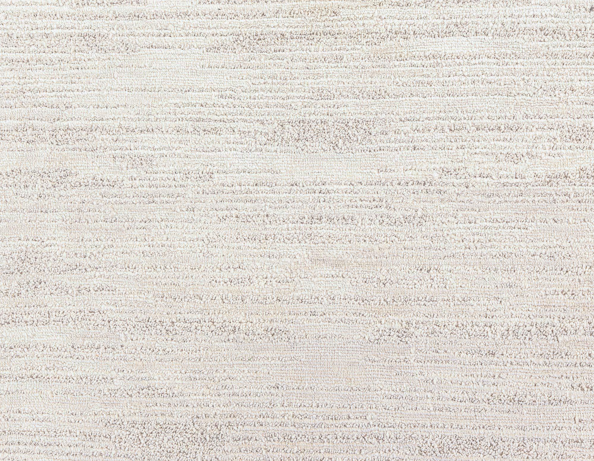 Hand-Knotted Contemporary Beige and White High-Low Knotted Rug by Doris Leslie Blau For Sale
