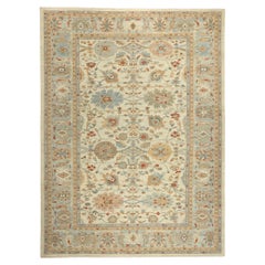 Contemporary Beige & Blue Persian Sultanabad Rug