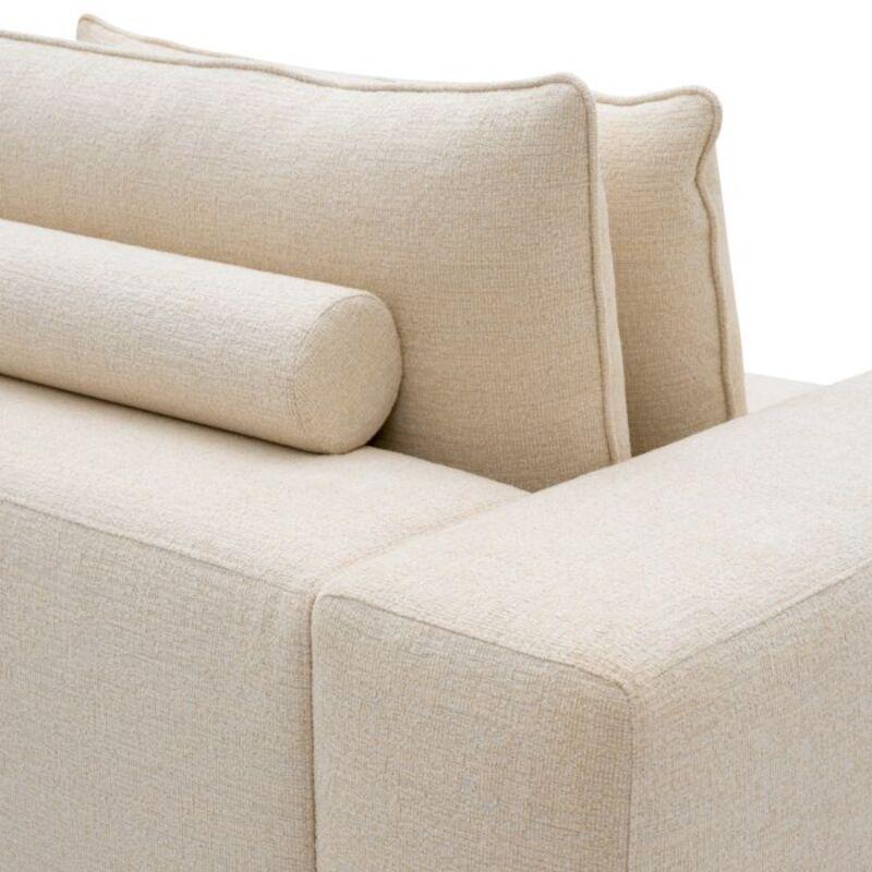 Contemporary Beige Fabric Lounge Sofa with Soft Upholstered Design Bon état - En vente à Saint-Ouen, FR