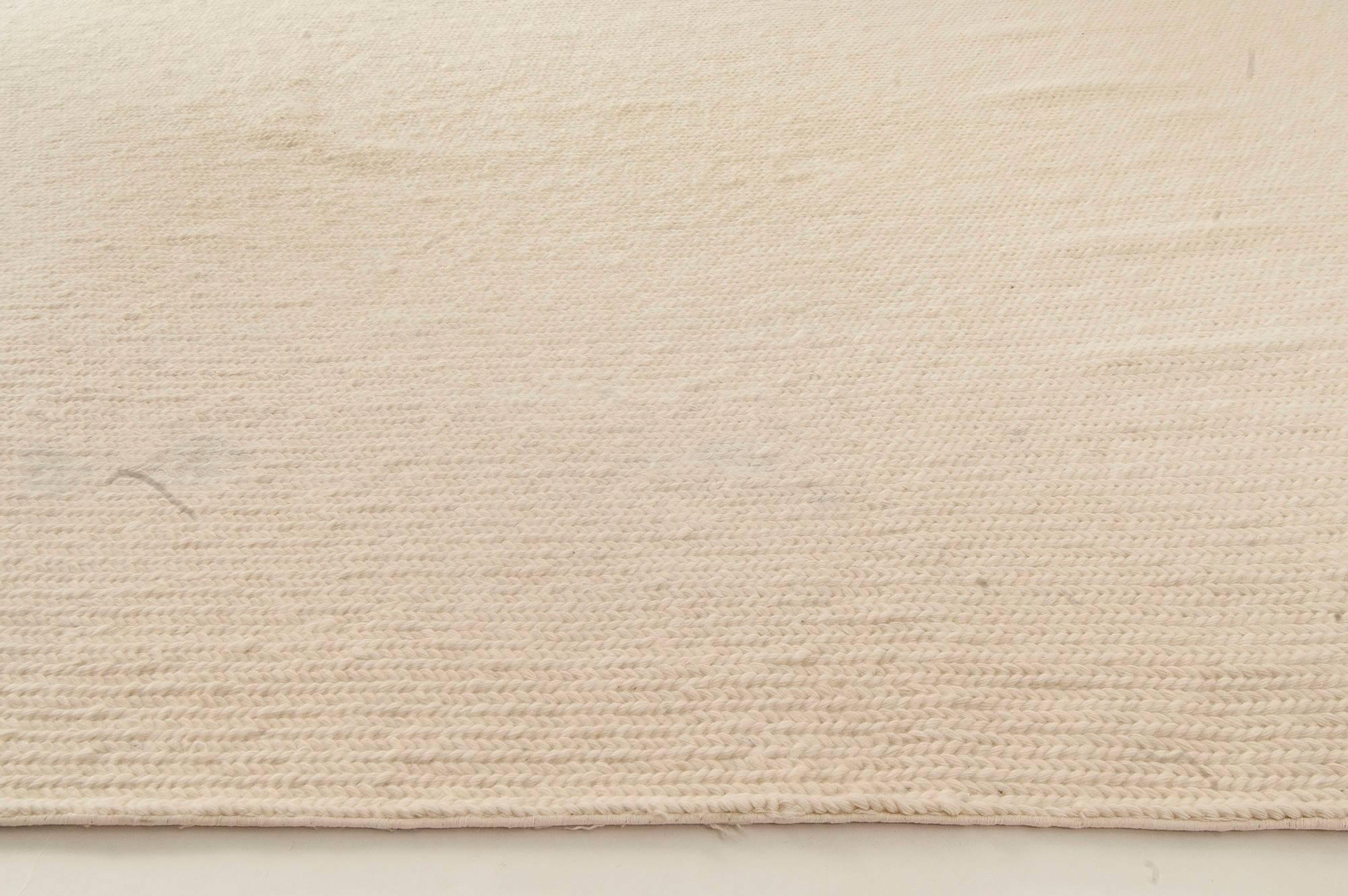 Zeitgenössischer beigefarbener Flachgewebe-Wollteppich von Doris Leslie Blau (Indisch) im Angebot