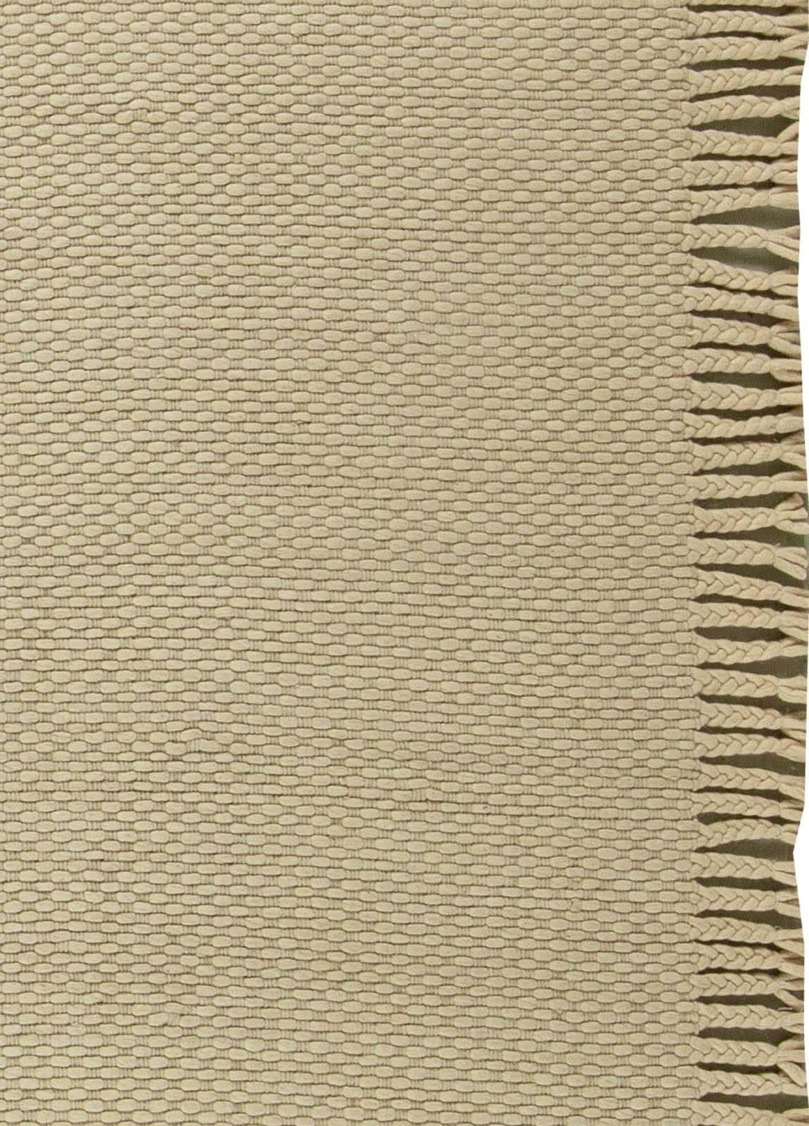 Indian Contemporary Beige Flat-Weave Wool Rug by Doris Leslie Blau For Sale